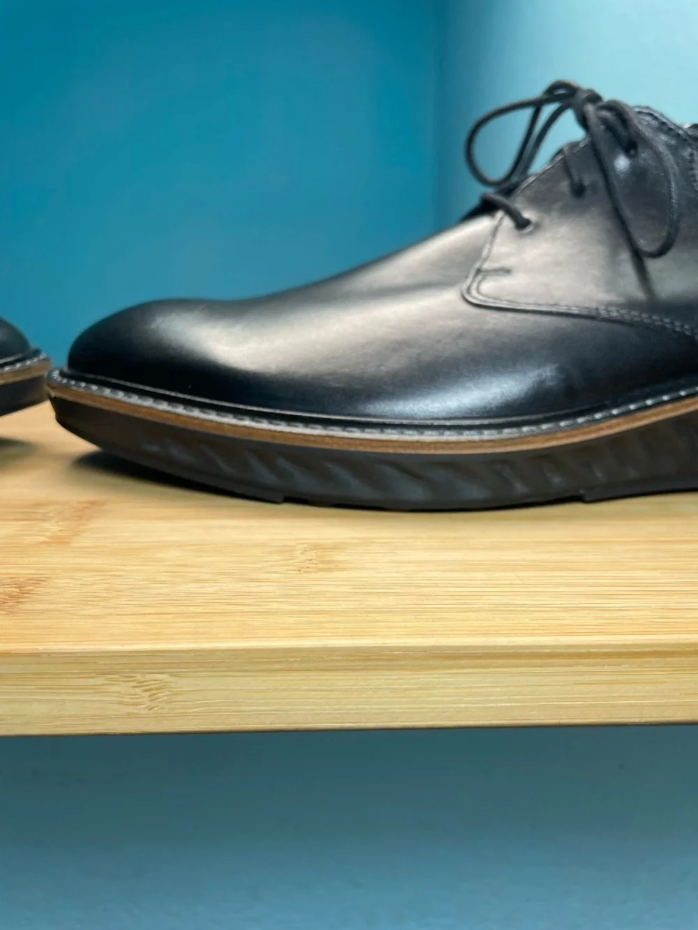 Ecco ST.1 Hybrid Derby Leather Shoes Black EU 46 Men's US 12 12.5 Lace Up EUC!
